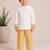 Yellow cotton stripes printed co-ord set for boy
