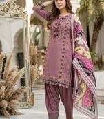 Onion Pink Color Embroidery Work Silk Blend Salwar Suit