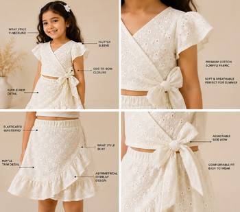 White cotton chikankari dress for girl 2