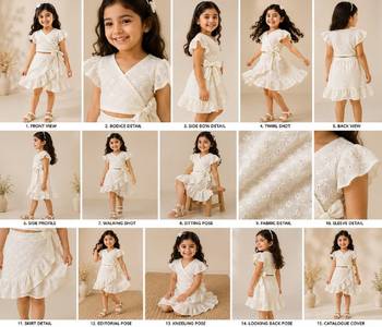 White cotton chikankari dress for girl 3