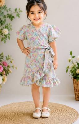 Multicolor cotton chikankari dress for girl 1