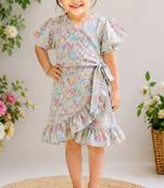 Multicolor cotton chikankari dress for girl