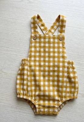 Yellow cotton geometric printed dress for girl 1
