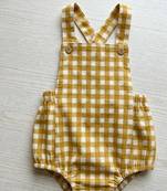 Yellow cotton geometric printed dress for girl