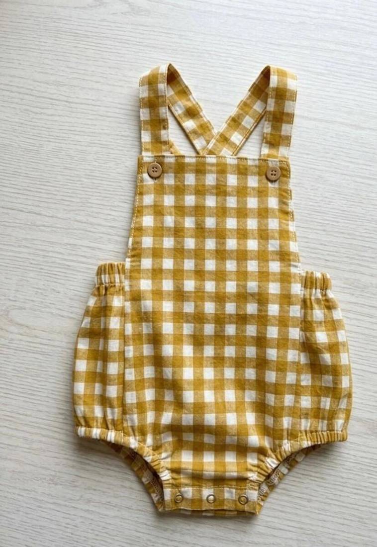 Yellow cotton geometric printed dress for girl