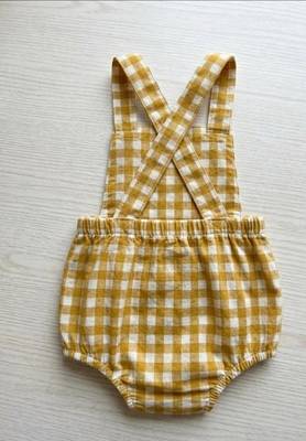 Yellow cotton geometric printed dress for girl 2