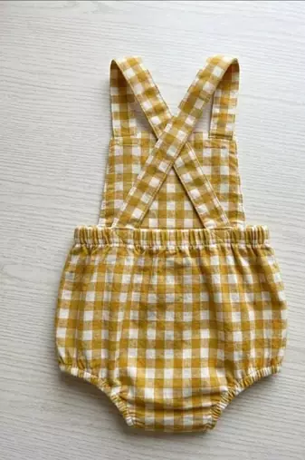 Yellow cotton geometric printed dress for girl