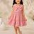 Pink cotton dots printed dress for girl