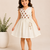 White cotton floral printed dress for girl