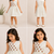 White cotton floral printed dress for girl