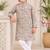 Multicolor cotton chikankari ethnic kurta set for boy