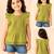 Green cotton plain top for girl