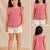 Pink cotton plain top for girl