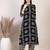Black rayon geometric printed ethnic kurta palazzo set