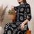 Black rayon geometric printed ethnic kurta palazzo set