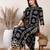 Black rayon geometric printed ethnic kurta palazzo set