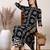 Black rayon geometric printed ethnic kurta palazzo set