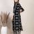 Black rayon geometric printed ethnic kurta palazzo set