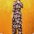 Black rayon floral printed ethnic kurta palazzo set