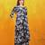 Navy-blue rayon floral printed ethnic kurta palazzo set