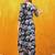 Navy-blue rayon floral printed ethnic kurta palazzo set