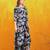 Navy-blue rayon floral printed ethnic kurta palazzo set
