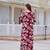 Wine rayon floral printed ethnic kurta palazzo set