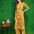 Yellow rayon floral printed ethnic kurta palazzo set