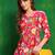 Pink rayon floral printed ethnic kurta palazzo set