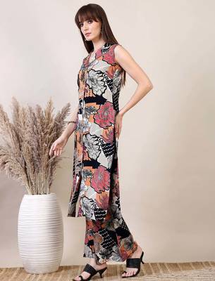 Multicolor rayon floral printed ethnic kurta palazzo set 5