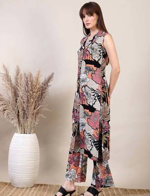 Multicolor rayon floral printed ethnic kurta palazzo set 5