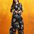Black rayon floral printed ethnic kurta palazzo set