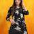 Black rayon floral printed ethnic kurta palazzo set