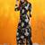 Black rayon floral printed ethnic kurta palazzo set