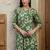 Green rayon floral printed ethnic kurta palazzo set