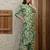 Green rayon floral printed ethnic kurta palazzo set