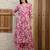 Pink rayon floral printed ethnic kurta palazzo set