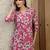 Pink rayon floral printed ethnic kurta palazzo set