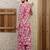 Pink rayon floral printed ethnic kurta palazzo set