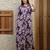 Purple rayon floral printed ethnic kurta palazzo set