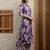 Purple rayon floral printed ethnic kurta palazzo set