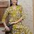 Mustard rayon floral printed ethnic kurta palazzo set