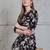 Black rayon floral printed ethnic kurta palazzo set