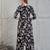 Black rayon floral printed ethnic kurta palazzo set