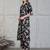 Black rayon floral printed ethnic kurta palazzo set