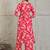 Pink rayon floral printed ethnic kurta palazzo set