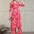 Pink rayon floral printed ethnic kurta palazzo set