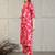 Pink rayon floral printed ethnic kurta palazzo set