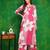Pink rayon floral printed ethnic kurta palazzo set