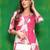 Pink rayon floral printed ethnic kurta palazzo set
